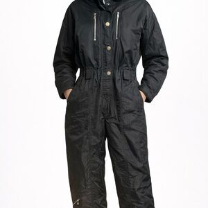 Vintage Roffe One piece women’s black ski suit jumpsuit size 12 large